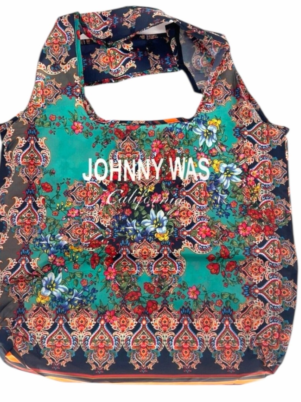 JOHNNY WAS California Floral Nylon Reusable Tote Bag O/S